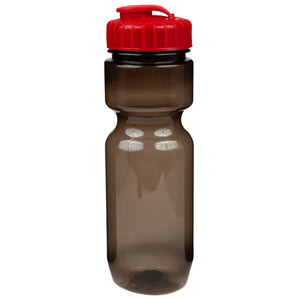 22 oz. Translucent Contour Bike Bottle - Translucent Smoke With Red Lid