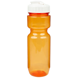 22 oz. Translucent Contour Bike Bottle - Translucent Orange With White Lid