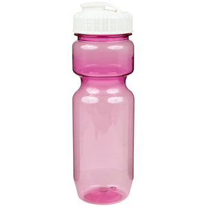 22 oz. Translucent Contour Bike Bottle - Translucent Pink With White Lid