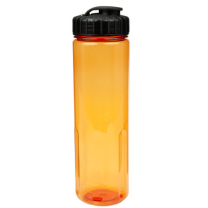 24 oz Prestige Bottle with Flip Top Lid - Translucent Orange With Black Lid