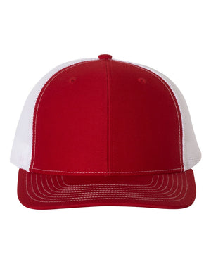 Richardson 112 Adjustable Snapback Trucker Cap - Red/ White