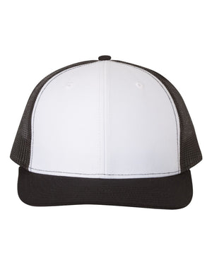 Richardson 112 Adjustable Snapback Trucker Cap - White/ Black