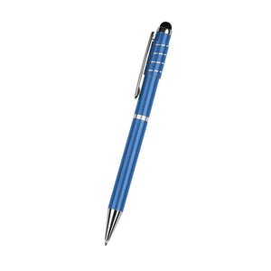Recycled Aluminum Spinner Pen With Stylus - Metallic Blue
