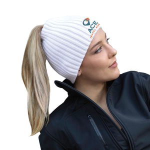 Acrylic Beanie with elasticized Ponytail opening