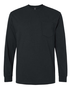 Gildan Adult Ultra Cotton® Long-Sleeve Pocket T-Shirt - Black