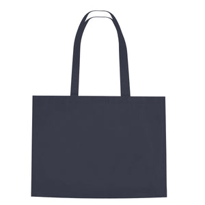 Non-Woven Shopper Tote Bag With Hook And Loop Closure - Navy Blue