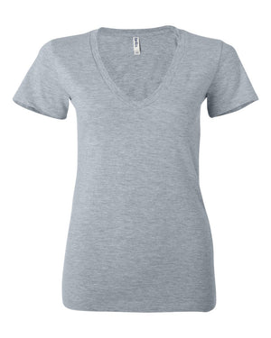 BELLA + CANVAS Ladies' Jersey Short-Sleeve Deep V-Neck T-Shirt - Athletic Heather