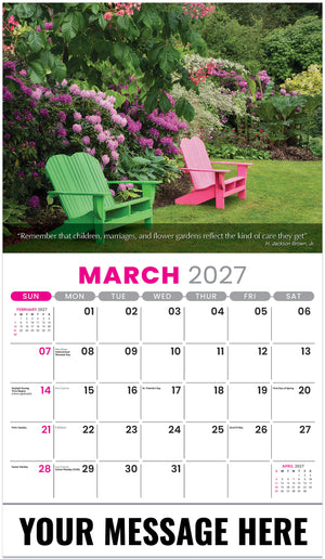 Flowers and Gardens - 2027 Promotional Calendar