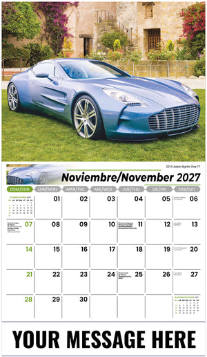Exotic Cars (Bilingual) - 2027 Promotional Calendar