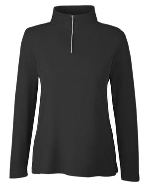 CORE365 Ladies' Fusion ChromaSoft™ Pique Quarter-Zip - Black