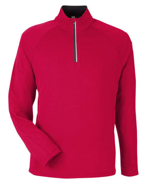 CORE365 Men's Origin Performance Pique Quarter-Zip - Classic Red/ Carbon