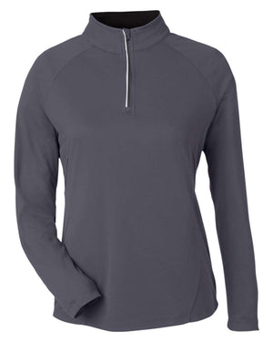 CORE365 Ladies' Origin Performance Pique Quarter-Zip - Carbon/ Black