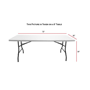 6’ Sublimated Table Cloth, Stretch Curved Fit, 3 Sided, Open Back