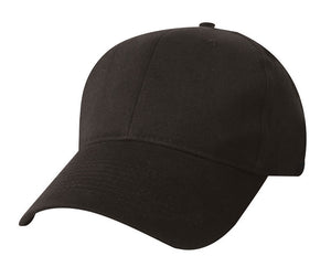 Superior Weight Chino Twills with Velcro Closure and Stiff Peak - Custom Embroidered - Black