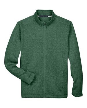 Devon & Jones Men's Bristol Full-Zip Sweater Fleece Jacket - Forest Heather