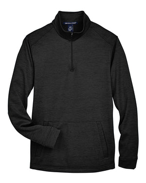 Devon & Jones Men's Newbury Mélange Fleece Quarter-Zip - Black Heather