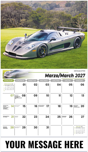 Exotic Cars (Bilingual) - 2027 Promotional Calendar