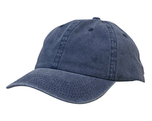 Enzyme Washed Pigment Dyed Cotton Twill Cap - Navy