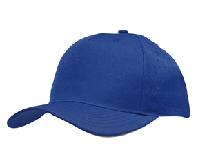 5 Panel Breathable Poly Twill With Circle Perforations - Royal