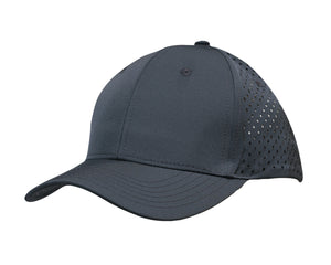 6 Panel Premium Pioneer Sports Twill With Tear Drop Perforations - Charcoal