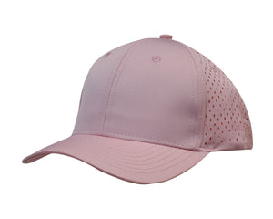 6 Panel Premium Pioneer Sports Twill With Tear Drop Perforations - Pink