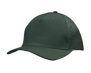5 Panel Premium Pioneer Sports Twill With Tear Drop Perforations - Olive Green