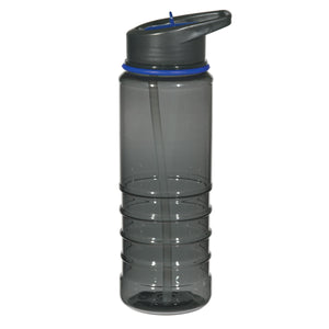 24 oz Gripper Bottle with Straw - Charcoal With Blue