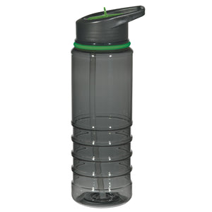 24 oz Gripper Bottle with Straw - Charcoal With Green