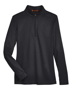 Harriton Ladies' Advantage Snag Protection Plus Quarter-Zip - Black
