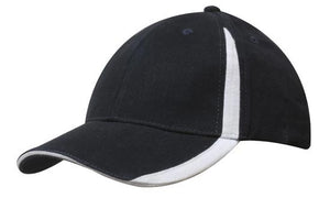 6 Panel BHC Cap with Inserts On Peak & Crown - Custom Embroidered - HP_4014 - Navy with White