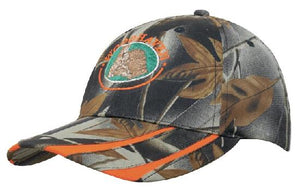 Leaf Print Camouflage with Laminated Two Tone Visor Cap - HP_4046 - Camouflage