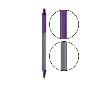 Silver BIC® Clic Stic® Pen - Silver With Purple