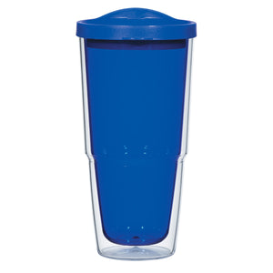 24 Oz. Biggie Tumbler With Lid - Clear Dark Blue