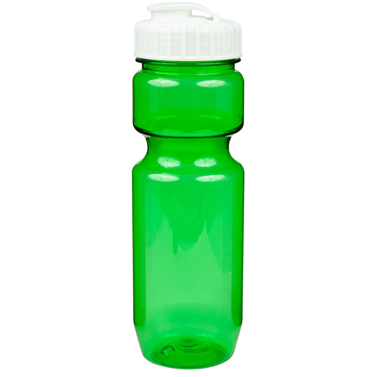 22 oz. Translucent Contour Bike Bottle - Translucent Green With White Lid