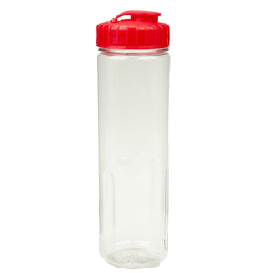 24 oz Prestige Bottle with Flip Top Lid - Clear With Red Lid