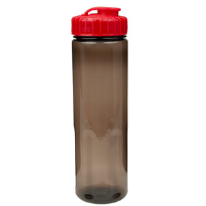 24 oz Prestige Bottle with Flip Top Lid - Translucent Smoke With Red Lid