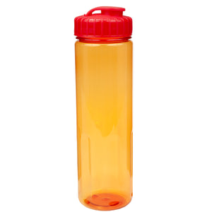 24 oz Prestige Bottle with Flip Top Lid - Translucent Orange With Red Lid