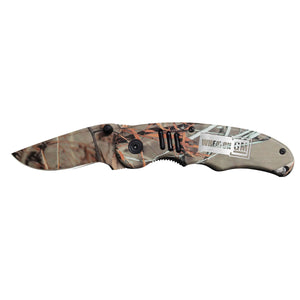 Camouflage Hunting Knife - open