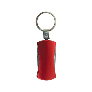 Aluminum Multi Tool with Keychain - Red