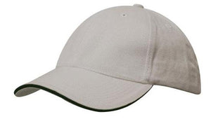 Best Value Cotton Sports Cap with Sandwich Brim - HP_4176 - Stone with Black