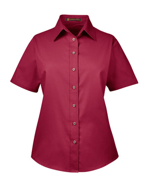 Harriton Ladies' Easy Blend™ Short-Sleeve Twill Shirt with Stain-Release