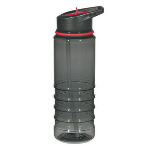 24 oz Gripper Bottle with Straw - HT_5807S - Charcoal With Red