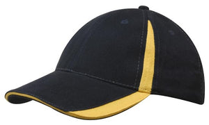 Navy/Gold 6 Panel BHC Cap with Inserts On Peak & Crown