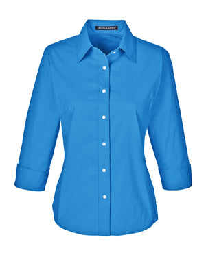 Devon & Jones Ladies' Perfect Fit™ Three-Quarter Sleeve Stretch Poplin Blouse