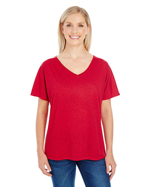 Threadfast Ladies' Triblend Fleck Short-Sleeve V-Neck T-Shirt