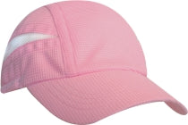 Super light weight performance running cap w/ elastic & toggle / 2-tone - Pink and White