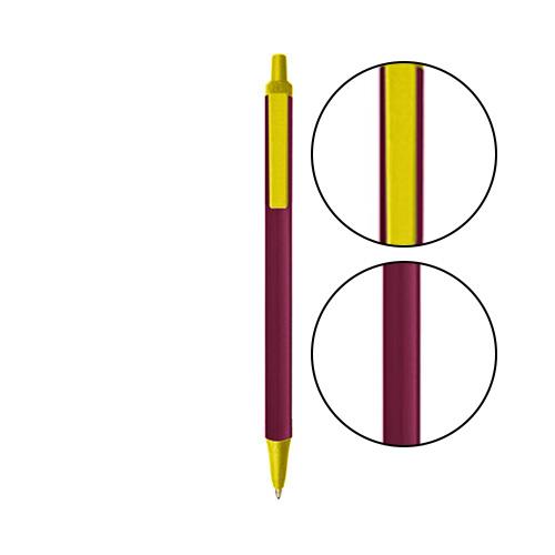 Burgundy BIC® Clic Stic® Pen - Burgundy With Yellow
