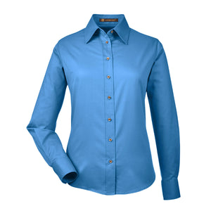 Ladies' Easy Blend™ Long-Sleeve Twill Shirt with Stain-Release - Navy