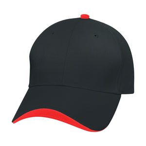 Wave Sandwich Cap - Black With Red