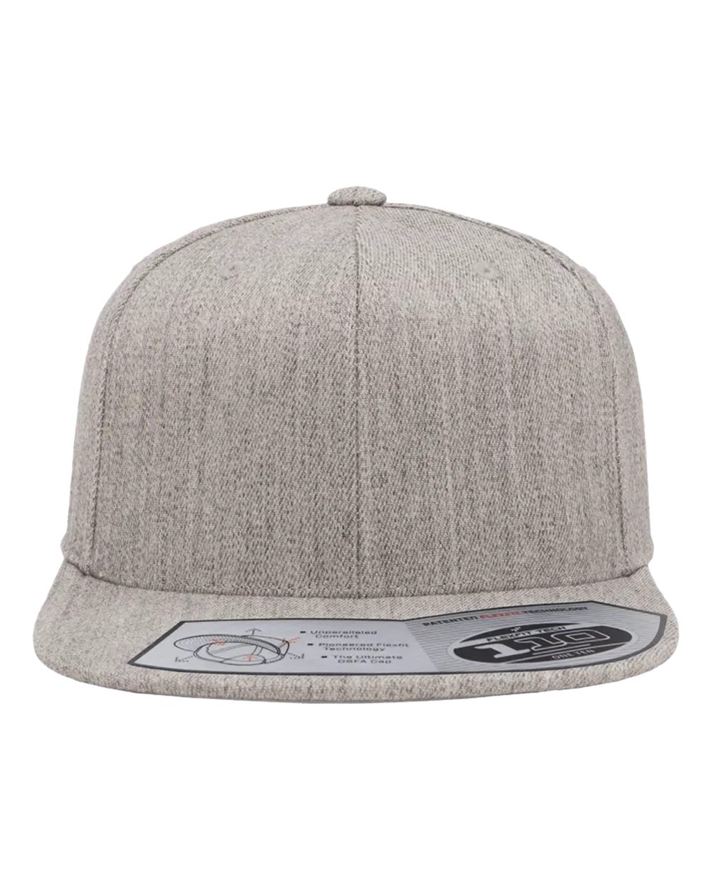 Flexfit Adult Wool Blend Snapback Cap - Heather Grey